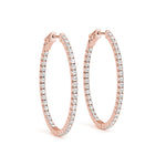 18K Rose Gold Lab Diamond Inside Out Hoop Earrings