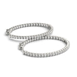 18K White Gold Lab Diamond Inside Out Hoop Earrings