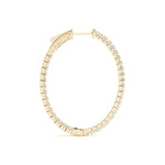 14K Yellow Gold Lab Diamond Inside Out Hoop Earrings