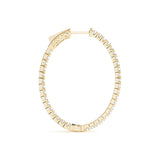 14K Yellow Gold Lab Diamond Inside Out Hoop Earrings
