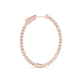18K Rose Gold Lab Diamond Inside Out Hoop Earrings