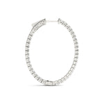 18K White Gold Lab Diamond Inside Out Hoop Earrings