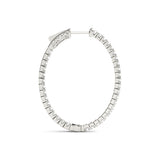 18K White Gold Lab Diamond Inside Out Hoop Earrings
