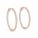 Rose Gold 0.25ctw Lab Diamond Inside Out Hoops