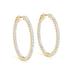 14K Yellow Gold Lab Diamond Inside Out Hoops