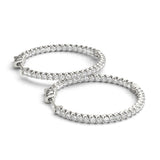 18K White Gold Lab Diamond Inside Out Hoop Earrings