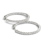 14K White Gold Lab Diamond Inside Out Hoop Earrings