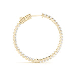 18K Yellow Gold Diamond Inside Out Hoop Earrings