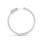 14K White Gold Lab Diamond Inside Out Hoop Earrings