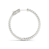 14K White Gold Lab Diamond Inside Out Hoop Earrings