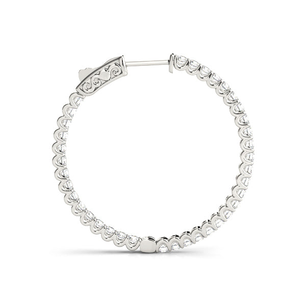 14K White Gold Lab Diamond Inside Out Hoop Earrings