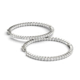 14K White Gold Diamond Inside Out Hoop Earrings