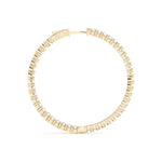 18K Yellow Gold Diamond Inside Out Hoop Earrings