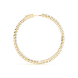 18K Yellow Gold Diamond Inside Out Hoop Earrings