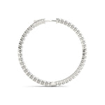 14K White Gold Diamond Inside Out Hoop Earrings
