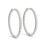 18K White Gold Diamond Inside Out Hoop Earrings