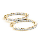 18K Yellow Gold Diamond Inside Out Hoop Earrings