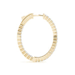 14K Yellow Gold Diamond Inside Out Hoop Earrings