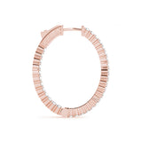 18K Rose Gold Lab Diamond Inside Out Hoop Earrings