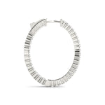 18K White Gold Diamond Inside Out Hoop Earrings