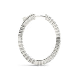 White 14K Gold Diamond Inside Out Hoop Earrings