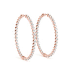 18K Rose Gold Lab Diamond Inside Out Hoop Earrings