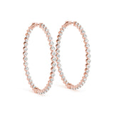 18K Rose Gold Lab Diamond Inside Out Hoop Earrings