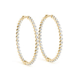 18K Yellow Gold Diamond Inside Out Hoop Earrings