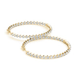 14K Yellow Gold Lab Diamond Inside Out Hoop Earrings