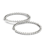 White Gold Lab Diamond Inside Out 1"" Hoop Earrings