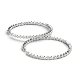 14K White Gold Lab Diamond Inside Out Hoop Earrings
