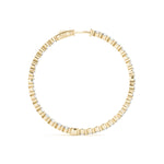 18K Yellow Gold Diamond Inside Out Hoop Earrings