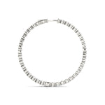 White Gold Lab Diamond Inside Out 1"" Hoop Earrings