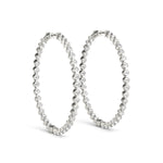 14K White Gold Lab Diamond Inside Out Hoop Earrings