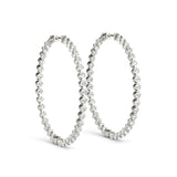 14K White Gold Lab Diamond Inside Out Hoop Earrings