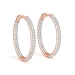 Rose Gold Lab Diamond Pave Hoop Earrings