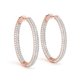 Rose Gold Lab Diamond Pave Hoop Earrings