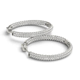 Diamond Pave 14K Gold Inside Out Hoop Earrings