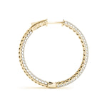 14K Yellow Gold Diamond Pave Hoop Earrings
