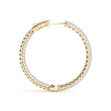 18K Yellow Gold Lab Diamond Pave Hoop Earrings