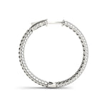 White 14K Gold PavÃ© Diamond Hoop Earrings