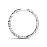 White 14K Gold PavÃ© Diamond Hoop Earrings