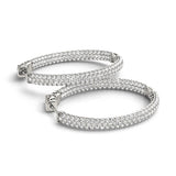 Diamond Pave 14K Gold Inside Out Oval Hoops