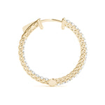 18K Yellow Gold Diamond Inside Out Hoop Earrings