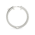 White Gold Lab Diamond Inside Out Hoop Earrings