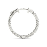 White Gold Lab Diamond Inside Out Hoop Earrings