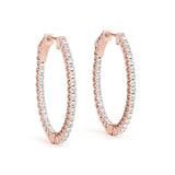 18K Rose Gold Lab Diamond Inside Out Hoop Earrings