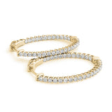 18K Yellow Gold Diamond Inside Out Hoop Earrings