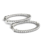 White 14K Gold Lab Diamond Inside Out Hoop Earrings