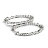 18K White Gold Diamond Inside Out Hoop Earrings
